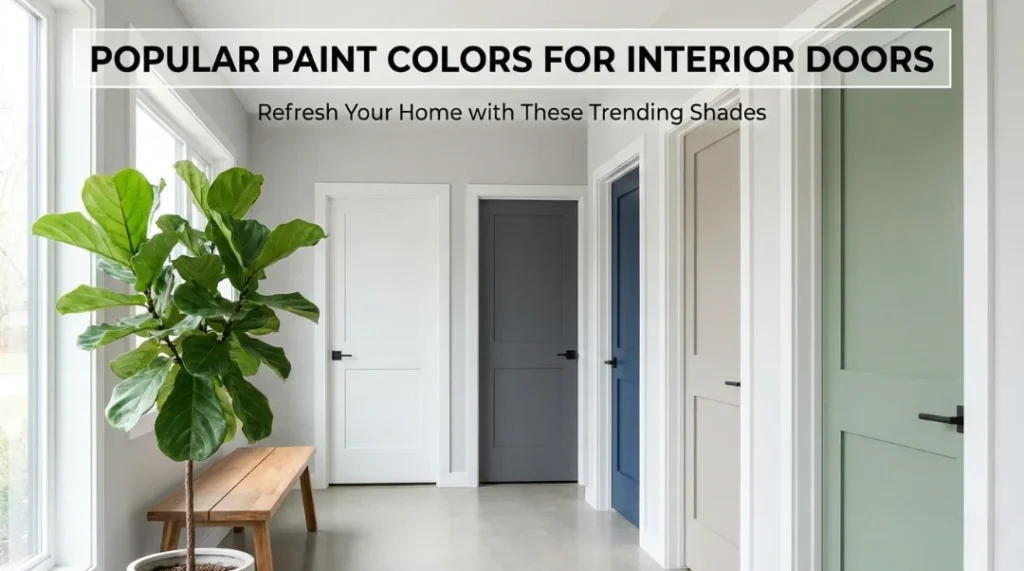 Hallway showing popular door colors, inspiration for what color to paint interior doors
