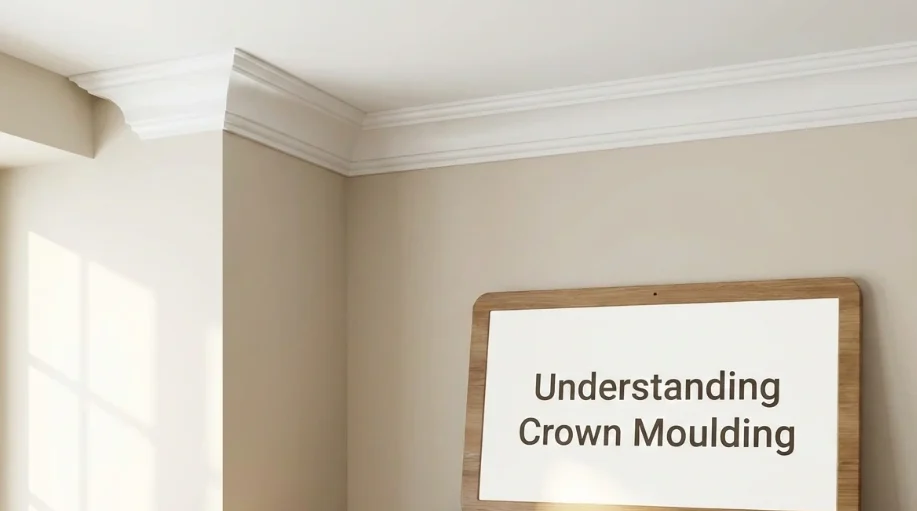 What is Crown Moulding example of interior ceiling trim in modern room corner detail