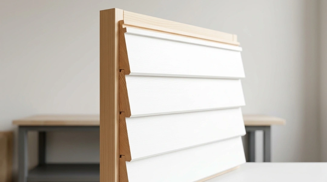 What does clapboard siding look like – tapered wood boards showing overlapping wedge profile up close