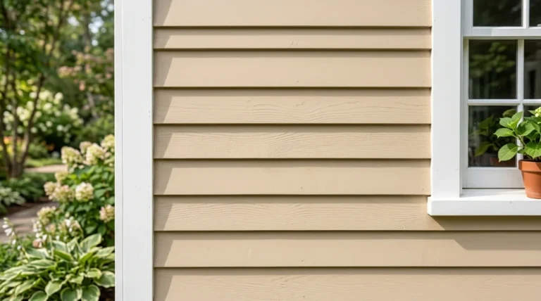 What is clapboard siding tan fiber cement horizontal overlapping boards on a home exterior